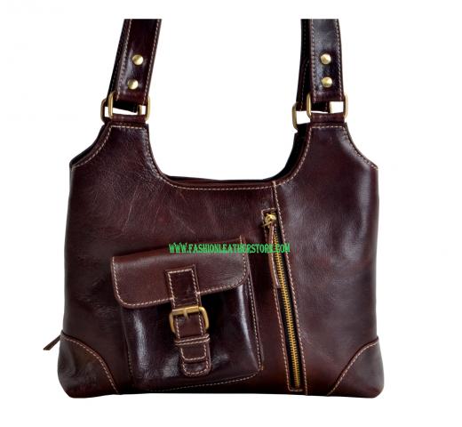 Women's Crazy Horse Leather Handbags Designer Purse Tote Shoulder Bags